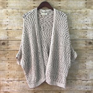 Anthropologie Staring At Stars Beige Open Cardigan